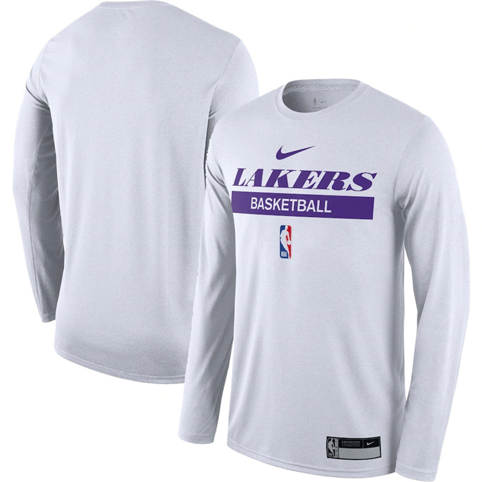 Men's Los Angeles Lakers White 2022/23 Legend On-Court Practice Performance Long Sleeve T-Shirt